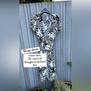 B/W Wrap Dress - Worn Once